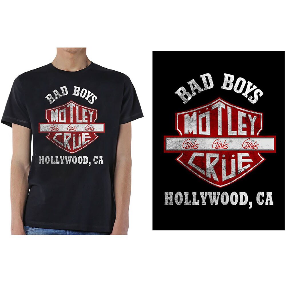 Motley Crue Unisex T-Shirt: Bad Boys Shield (Medium)