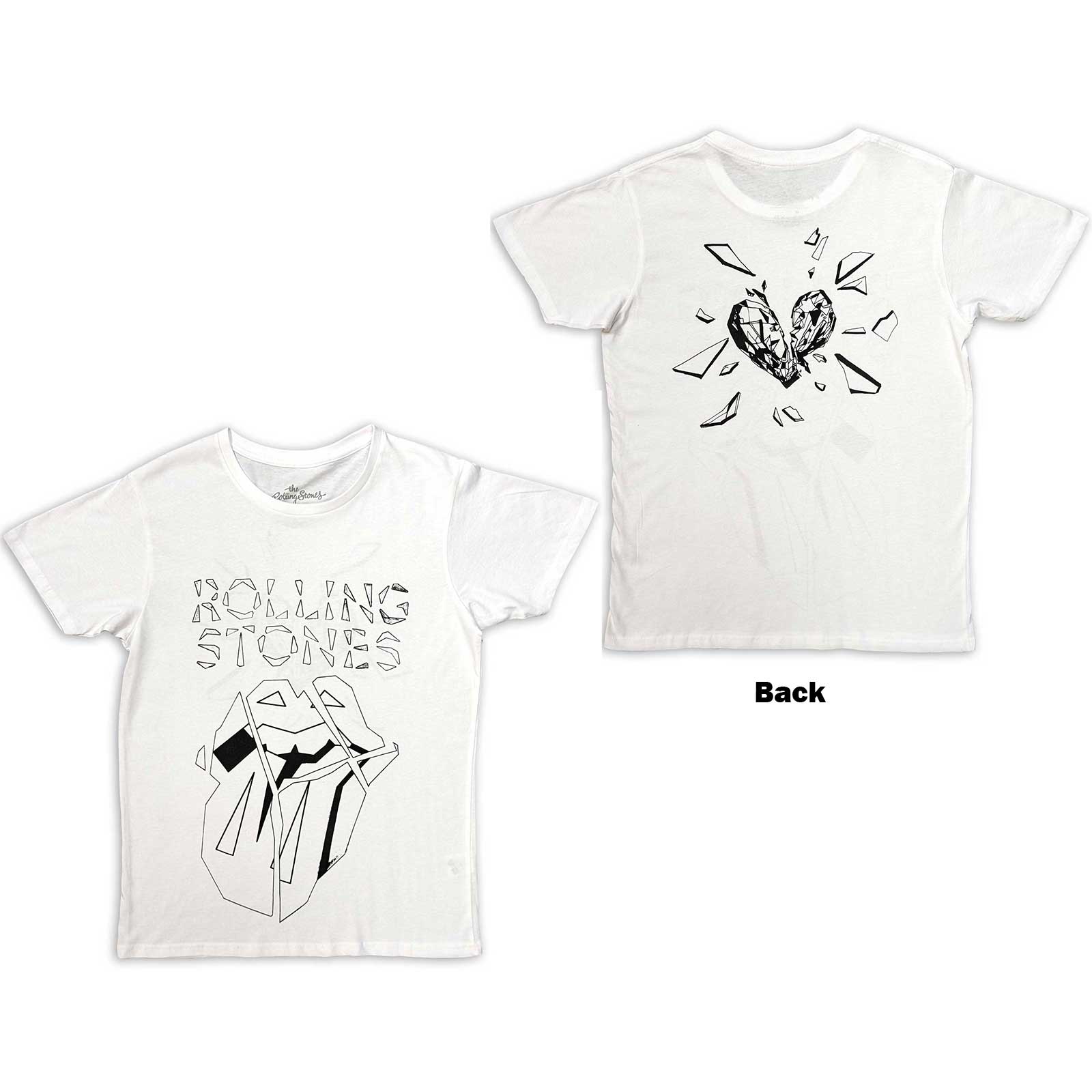 The Rolling Stones Unisex T-Shirt: Hackney Diamonds Diamond Tongue Outline (Back Print) (Medium)