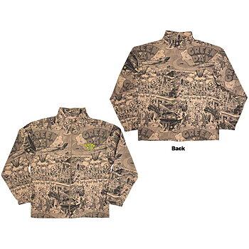 Green Day Unisex Zip Jacket: Dookie All Over Print (Brown) (Back Print) (Large)