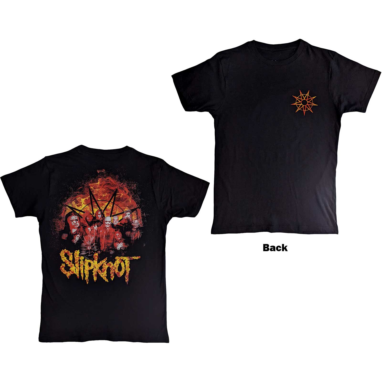 Slipknot Unisex T-Shirt: The End So Far Flame Logo (Back Print) (Medium)