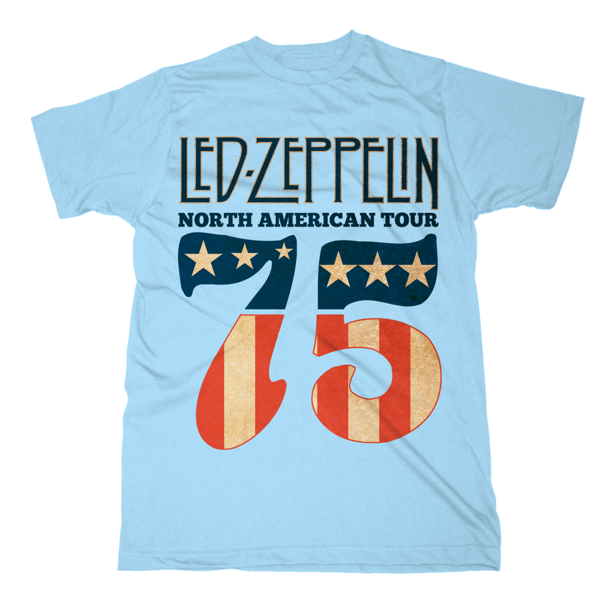 Led Zeppelin - 1975 North American Tour Blue T - Small