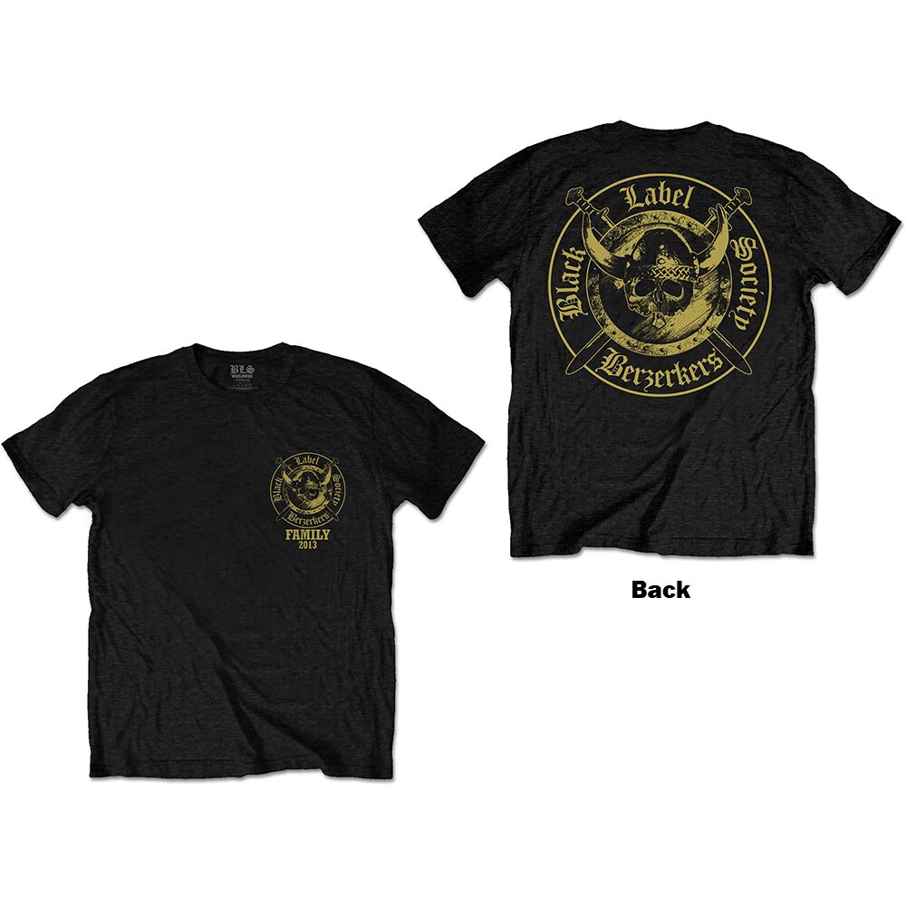 Black Label Society Unisex T-Shirt: Berzerkers (Back Print) (Medium)