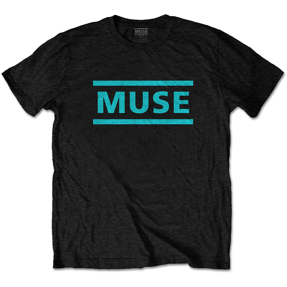 Muse Unisex T-Shirt: Light Blue Logo (Medium)