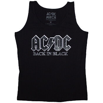 AC/DC Ladies Vest T-Shirt: Back In Black (X-Large)