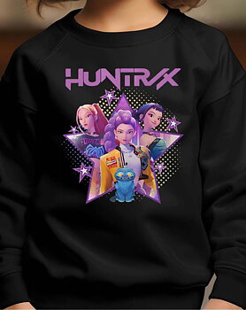 Huntrix Kpop Demon Hunters Barn Sweatshirt - Star - Svart - Unisex