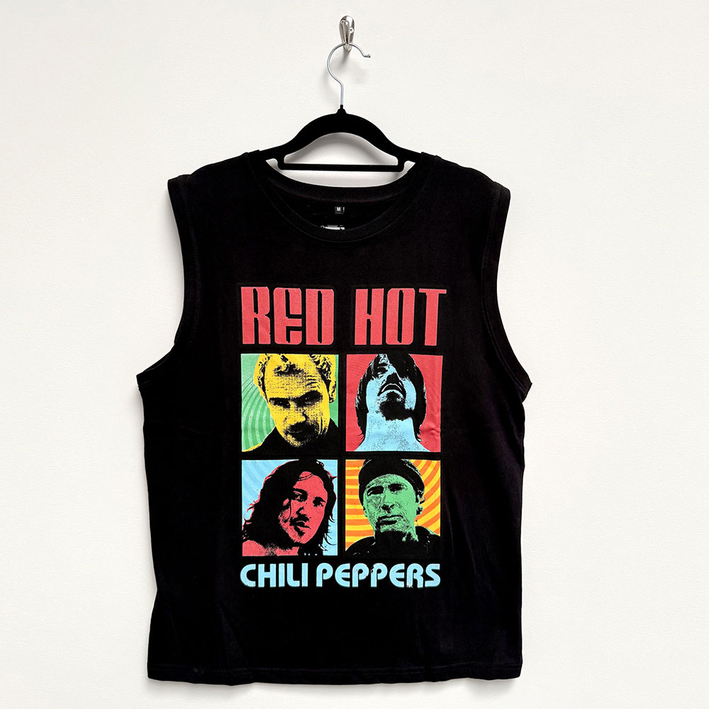 Red Hot Chili Peppers Unisex Tank T-Shirt: Portrait Photos (Black) (Small)