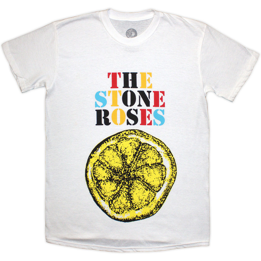 The Stone Roses Unisex T-Shirt: Lemon Multicolour (White) (Small)