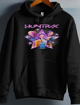 Huntrix Kpop Demon Hunters Barn Hoodie - Star - Svart - Unisex