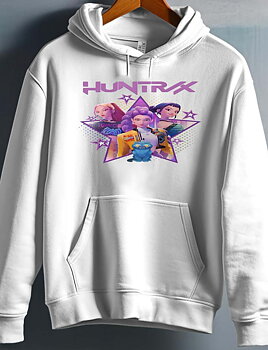 Huntrix Kpop Demon Hunters Barn Hoodie - Star - Vit - Unisex