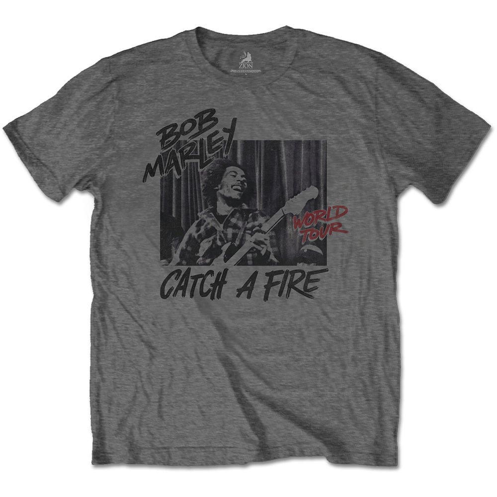 Bob Marley Unisex T-Shirt: Catch A Fire World Tour (Small)