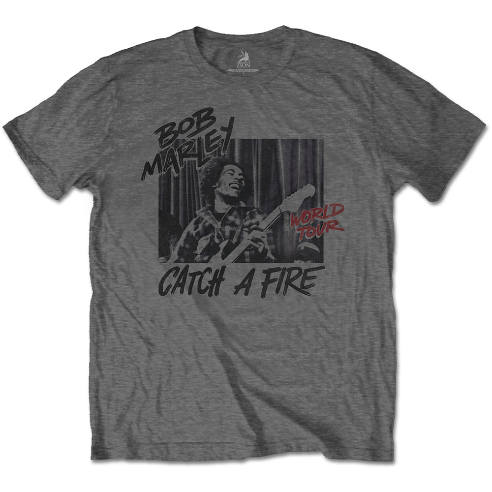Bob Marley Unisex T-Shirt: Catch A Fire World Tour (Large)