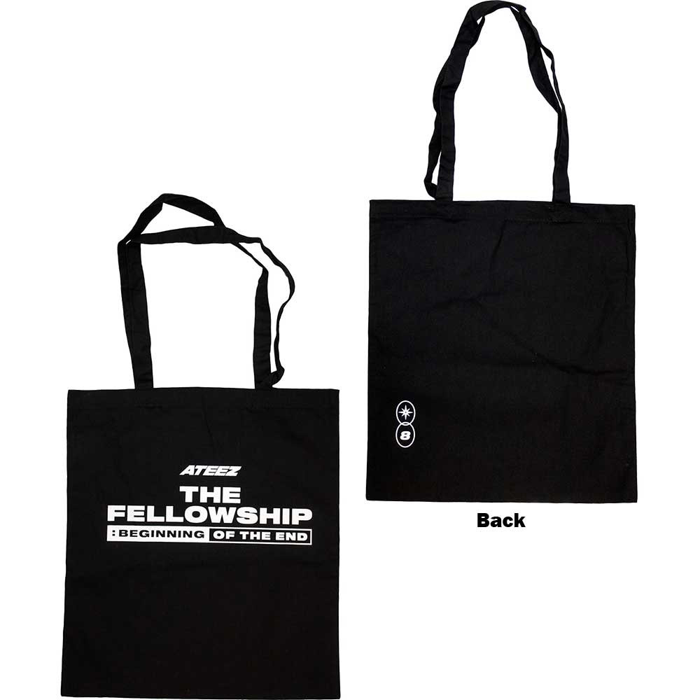 ATEEZ Cotton Tote Bag: Fellowship Map The Treasure (Black) (Back Print & Ex-Tour)