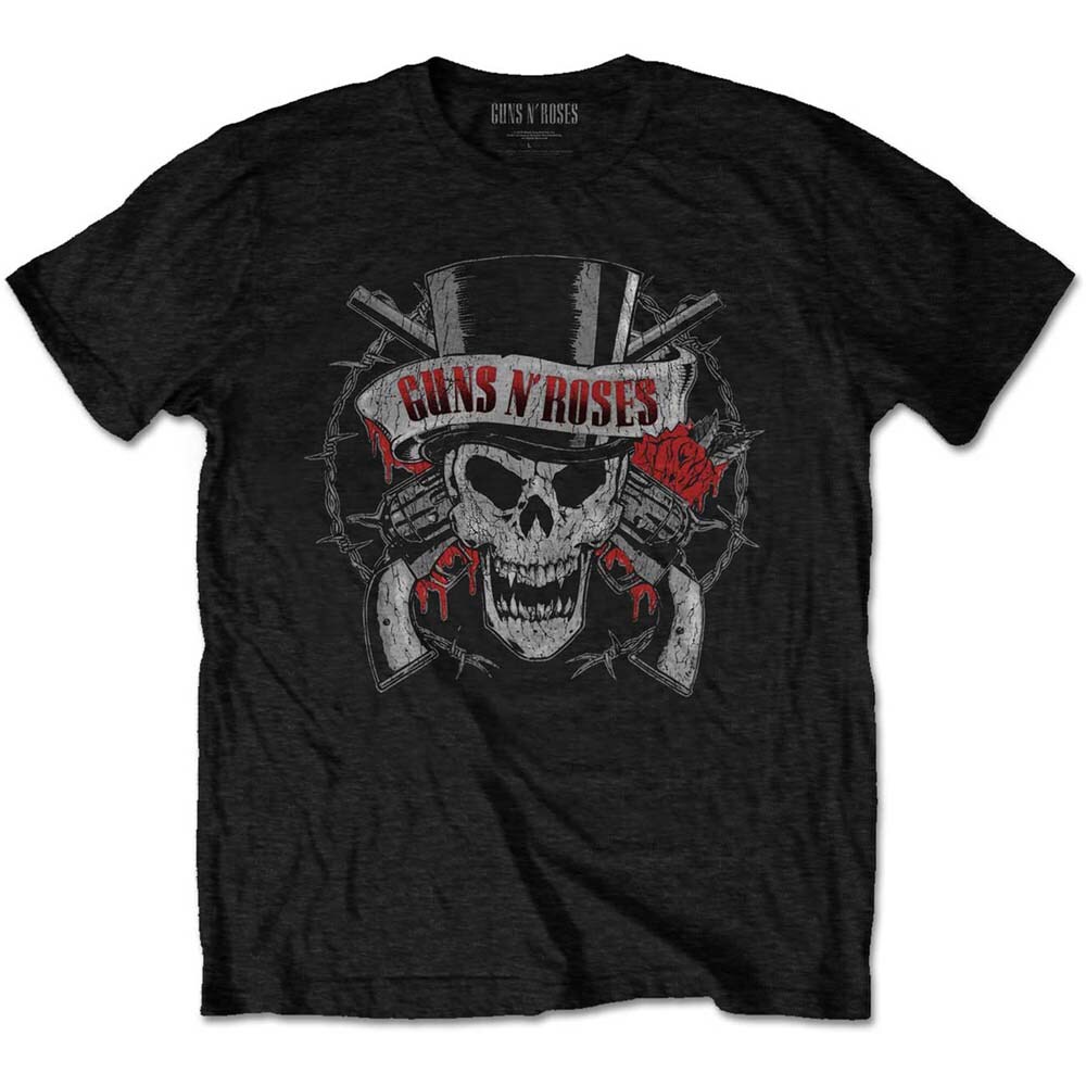 Guns N' Roses Unisex T-Shirt: Distressed Skull (Large) - 2