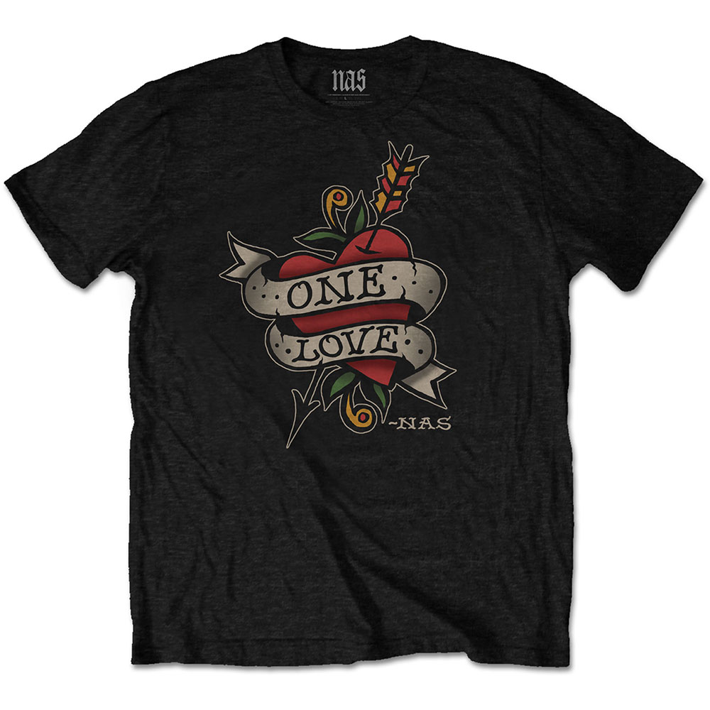 Nas Unisex T-Shirt: Love Tattoo (Medium)