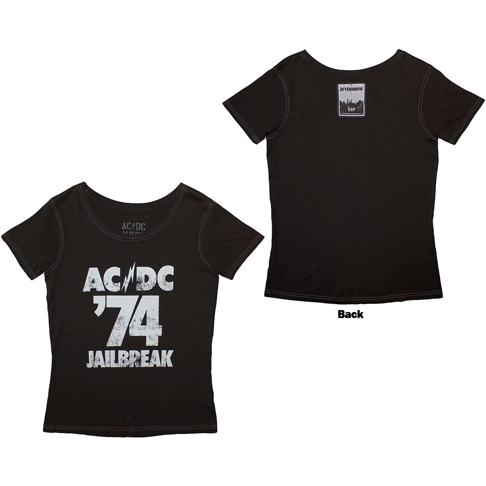 AC/DC Unisex T-Shirt: 74 Jailbreak (Back Print & Ex-Tour) (Medium)