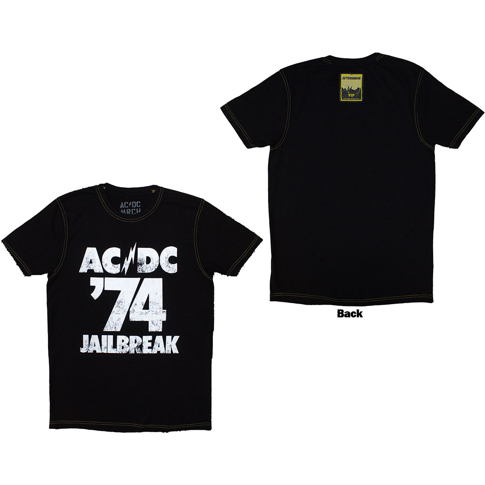 AC/DC Unisex T-Shirt: 74 Jailbreak (Back Print & Ex-Tour) (X-Large)