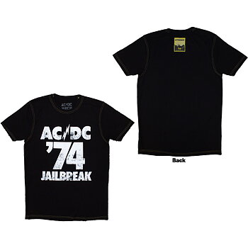 AC/DC Unisex T-Shirt: 74 Jailbreak (Back Print & Ex-Tour) (X-Large)