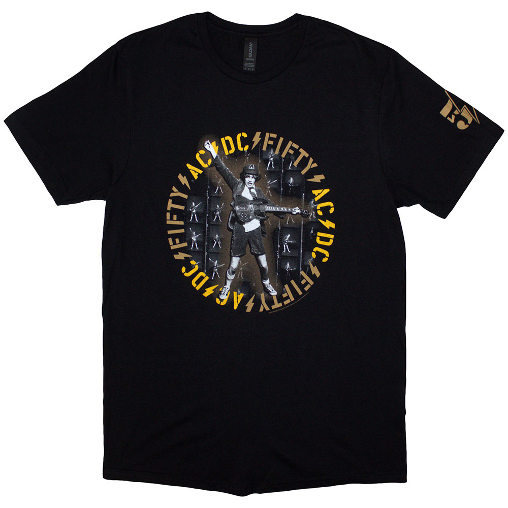 AC/DC Unisex T-Shirt: Fifty Angus Repeat (Large)