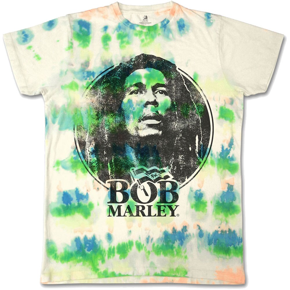 Bob Marley Unisex T-Shirt: Black & White Logo (Dip-Dye) (Large)