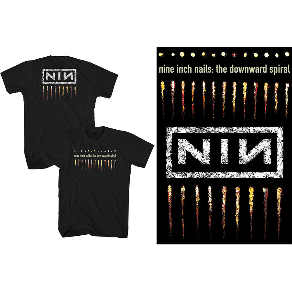 Nine Inch Nails Unisex T-Shirt: Downward Spiral (Back Print) (Small)