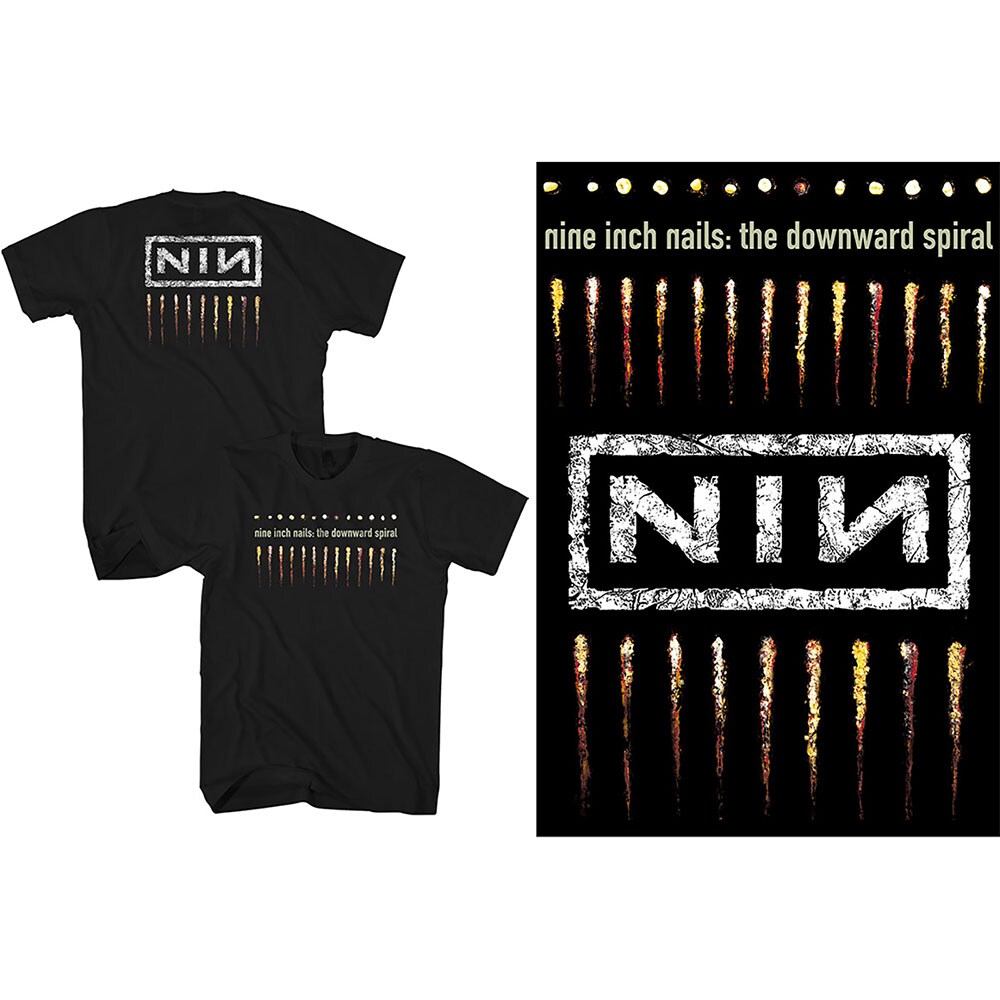 Nine Inch Nails Unisex T-Shirt: Downward Spiral (Back Print) (Large)