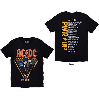 AC/DC Unisex T-Shirt: Angus Triangle PWR-UP EU Tour '32 (Back Print & Ex-Tour) (XXX-Large)