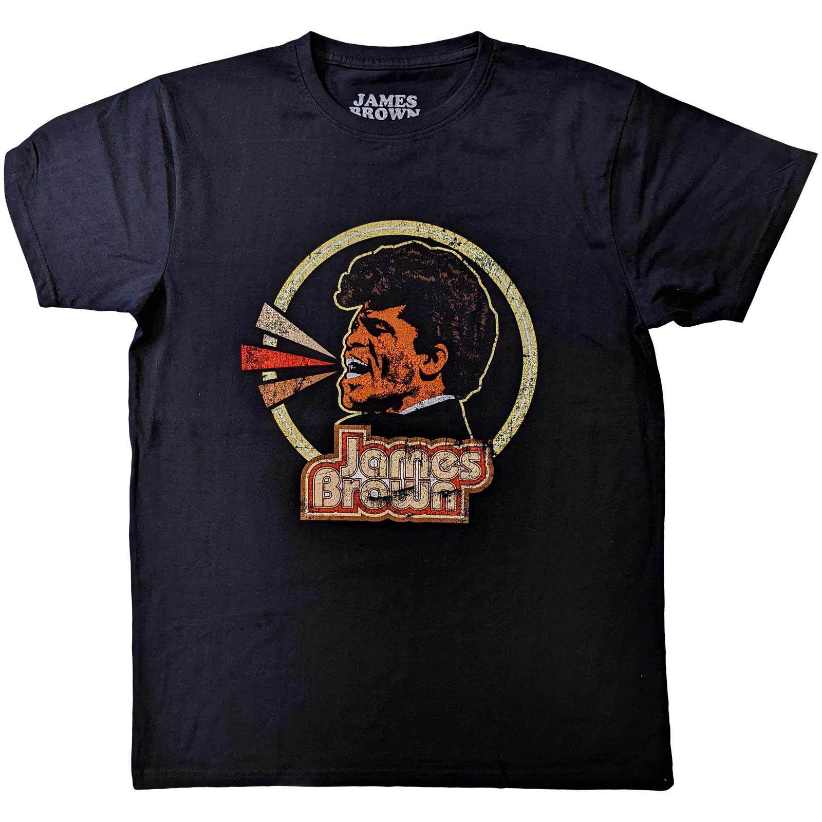 James Brown Unisex T-Shirt: Circle & Logo (Large)