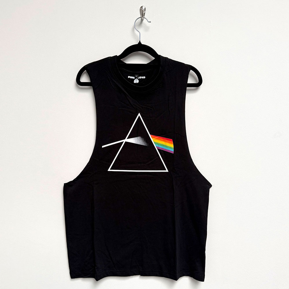 Pink Floyd Unisex Vest T-Shirt: Dark Side of the Moon Album (Black) (Medium)