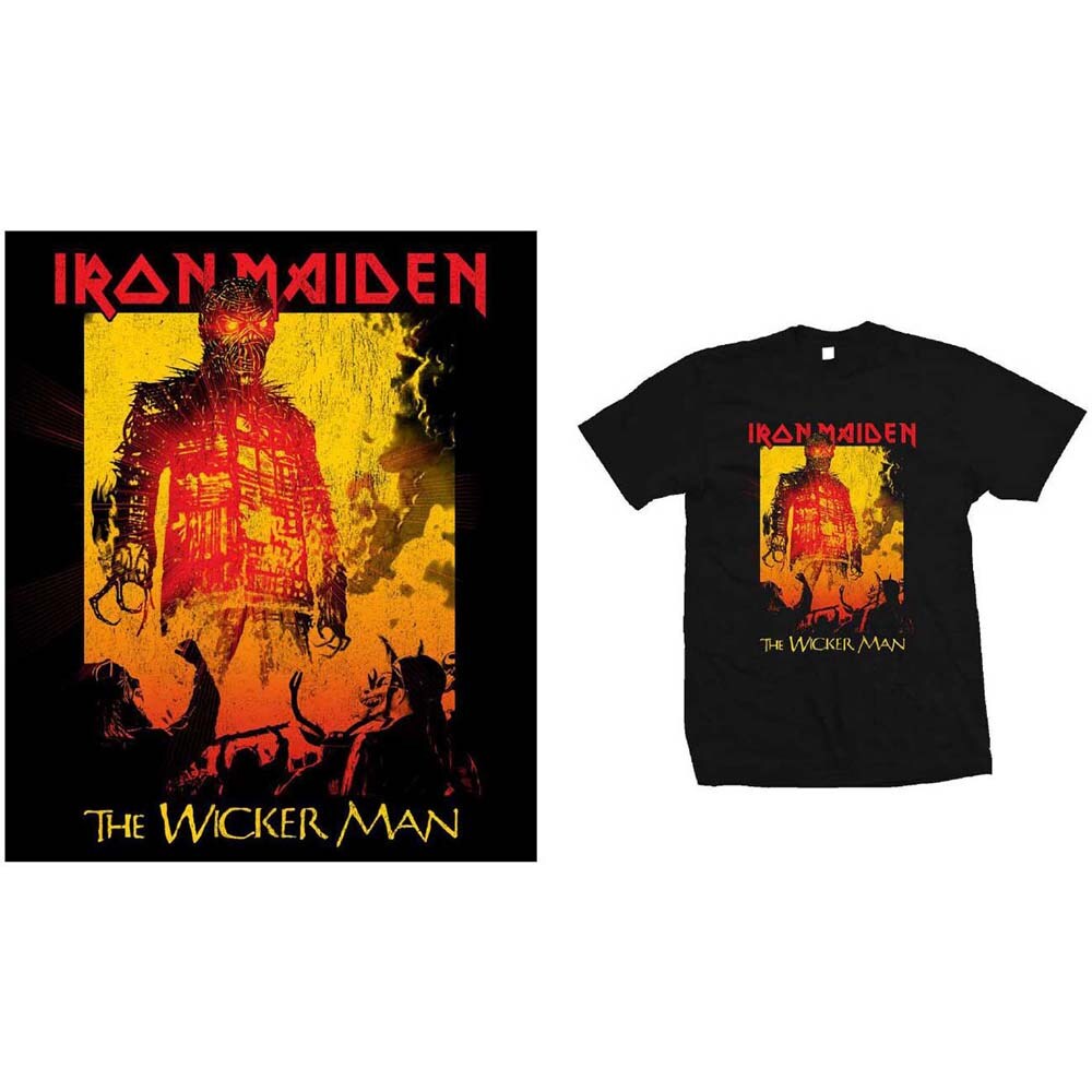 Iron Maiden Unisex T-Shirt: The Wicker Man Fire (Medium) - 2