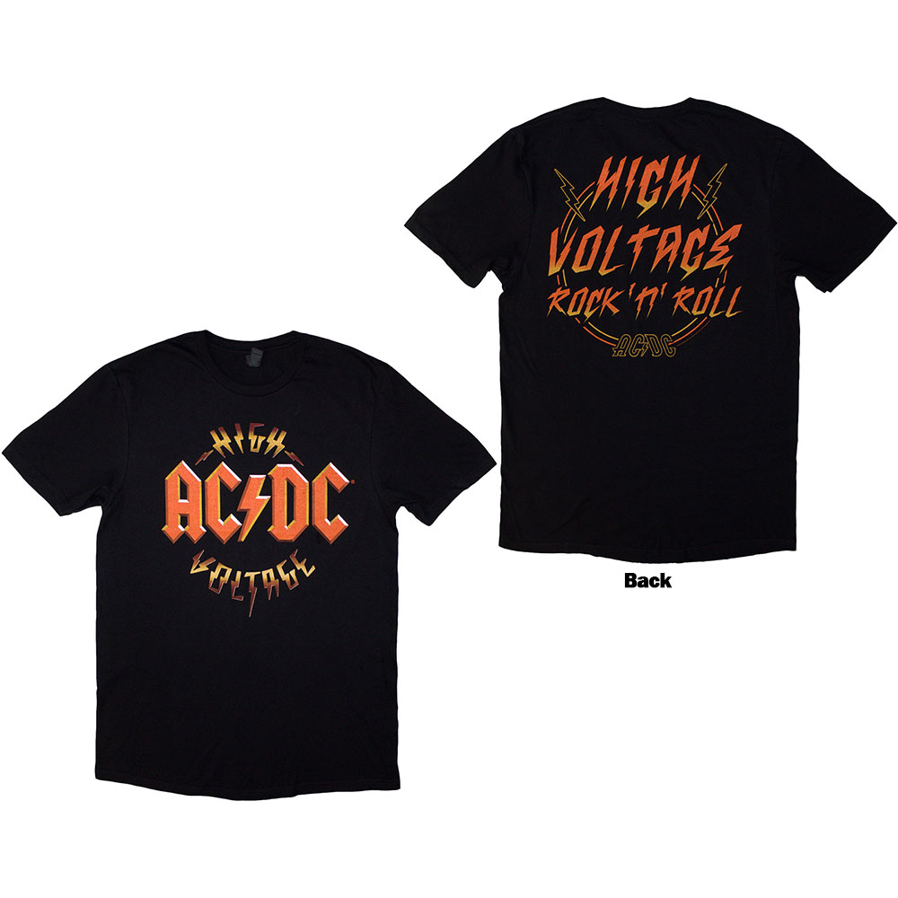 AC/DC Unisex T-Shirt: High Voltage RnR (Back Print) (XX-Large)