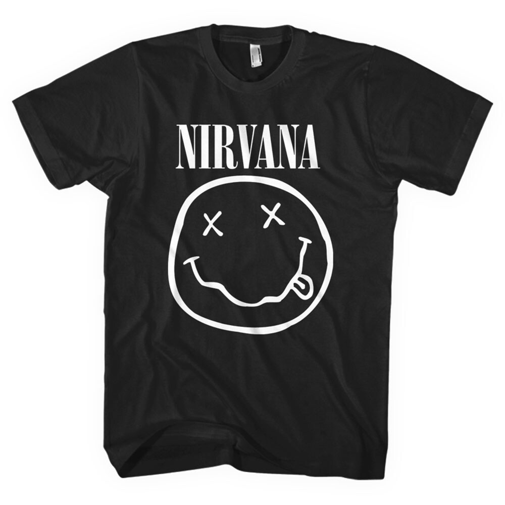 Nirvana Unisex T-Shirt: White Smiley (X-Large)