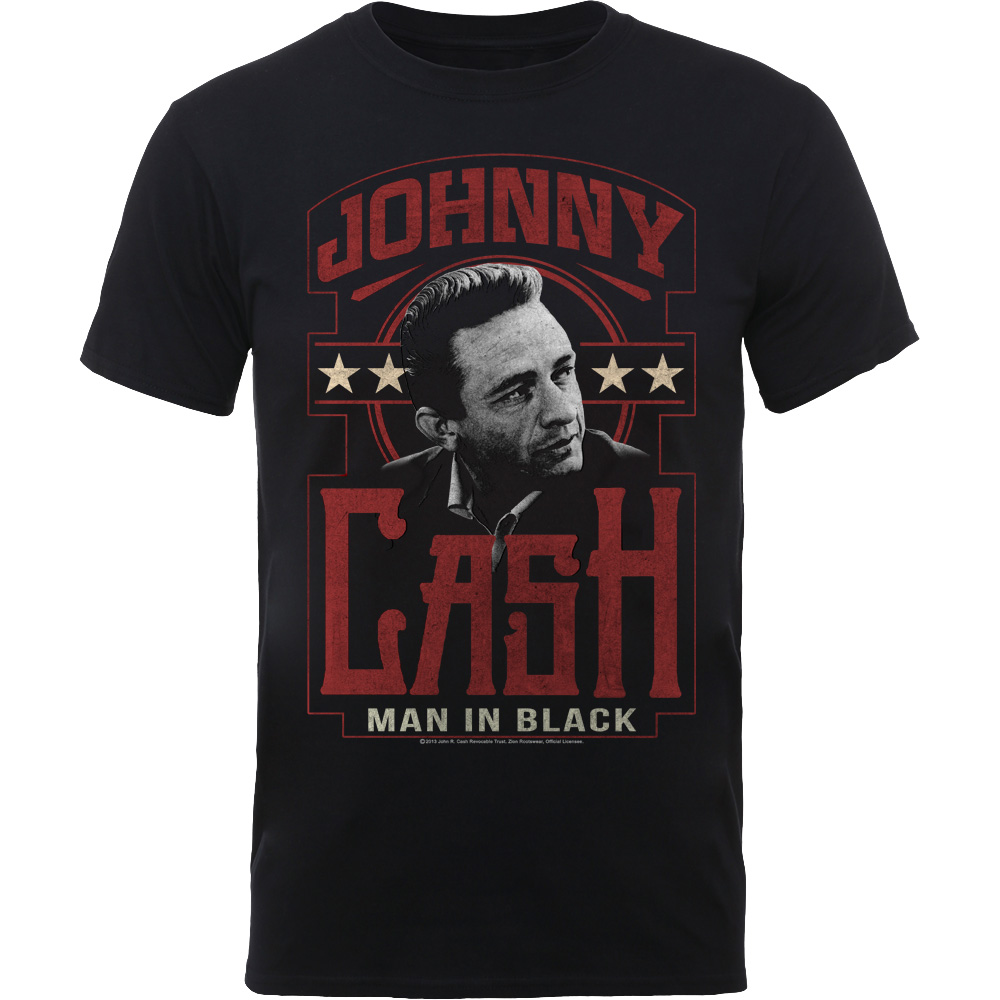 Johnny Cash Unisex T-Shirt: Man In Black (Small)