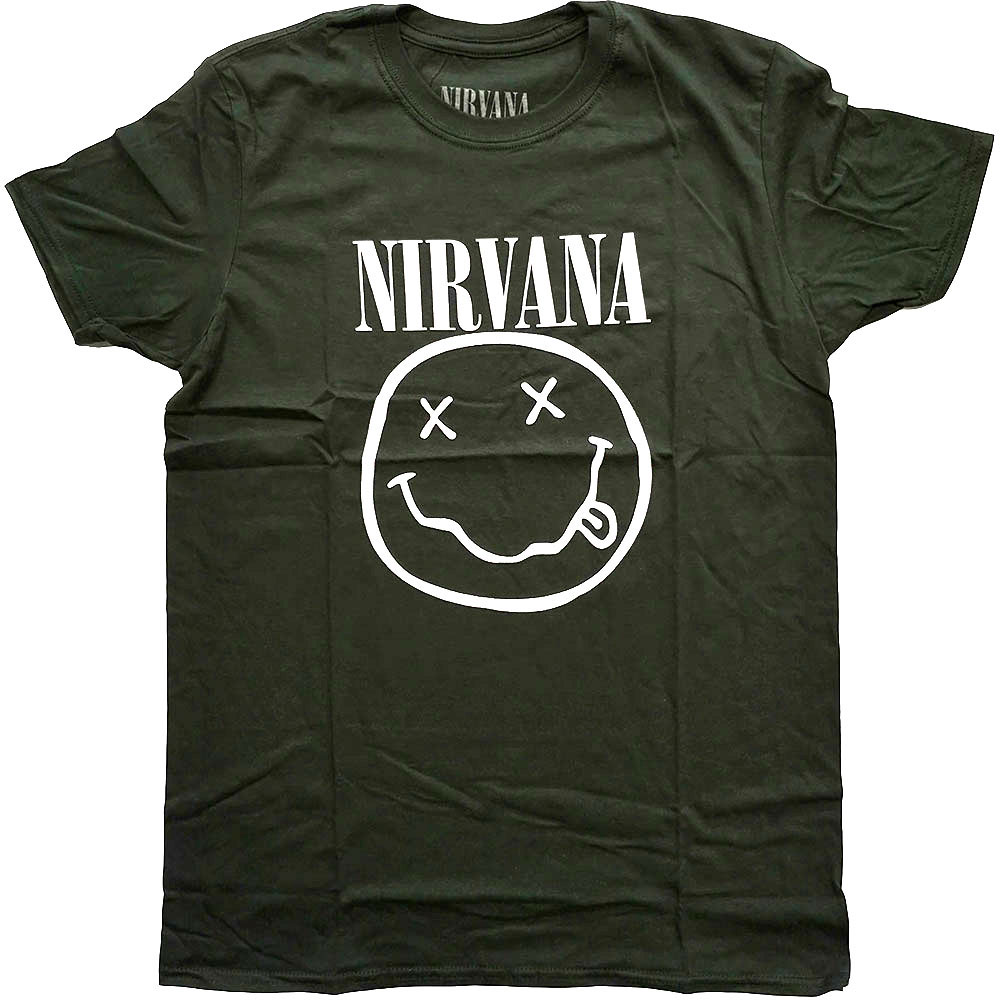 Nirvana Unisex T-Shirt: White Smiley (X-Large)