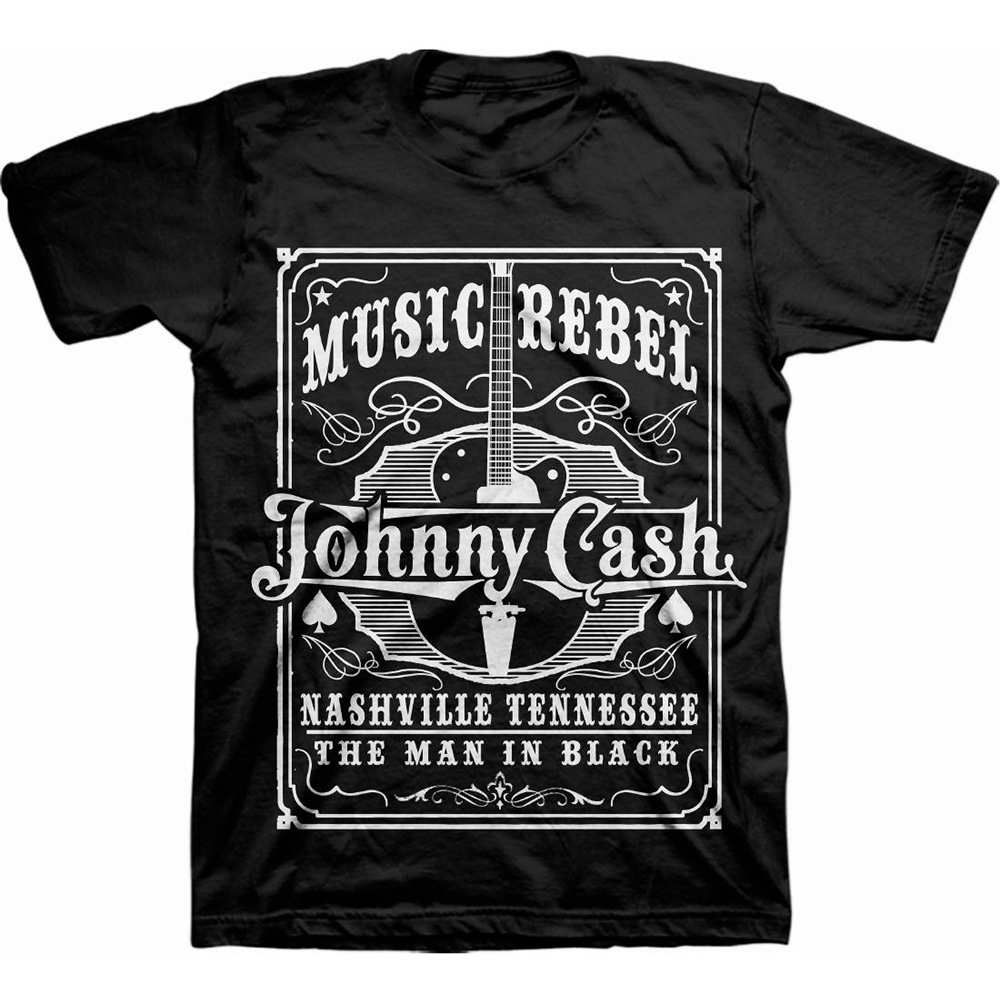 Johnny Cash Unisex T-Shirt: Music Rebel (Small)