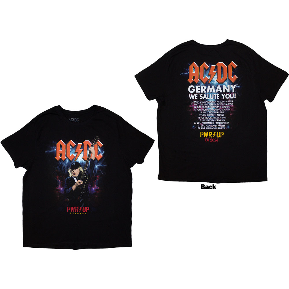 AC/DC Unisex T-Shirt: PWR-UP Germany EU Tour '24 (Back Print & Ex-Tour) (XXX-Large)