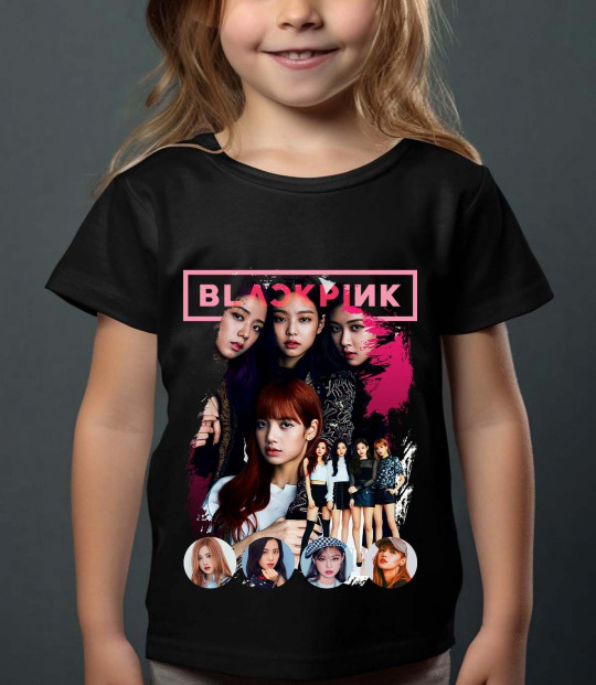 BlackPink Barn T-shirt - Close-Up - Svart - 100% Bomull