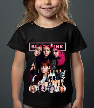 BlackPink Barn T-shirt - Close-Up - Svart - 100% Bomull