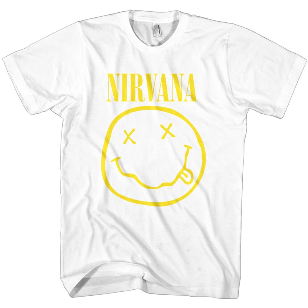 Nirvana Unisex T-Shirt: Yellow Smiley (Small)