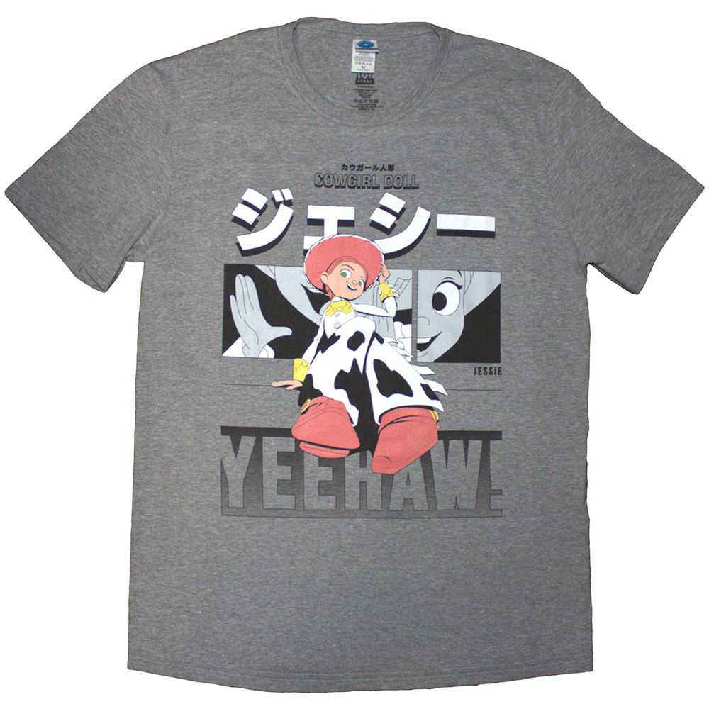 Disney Unisex T-Shirt: Toy Story Jessie Yeehaw (Grey) (Large)