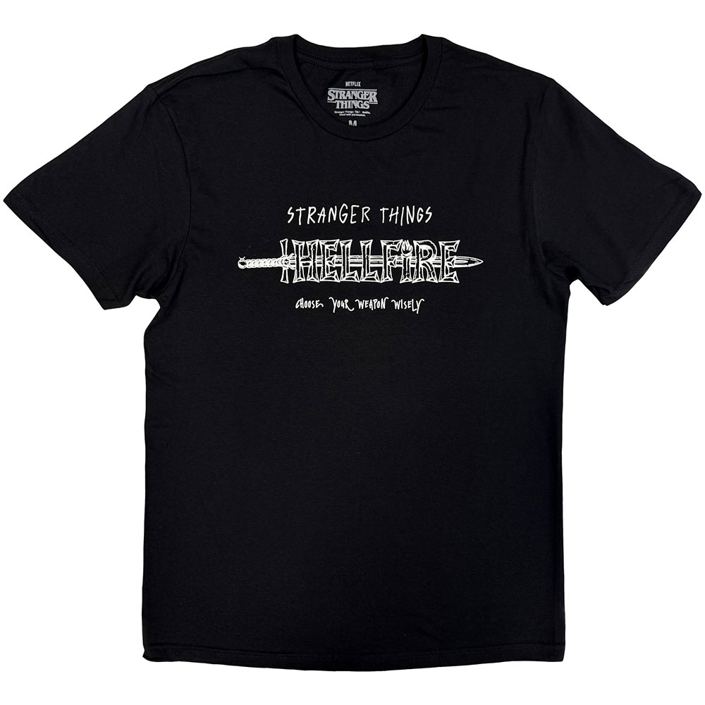 Stranger Things Unisex T-Shirt: Hellfire (Black) (Small)