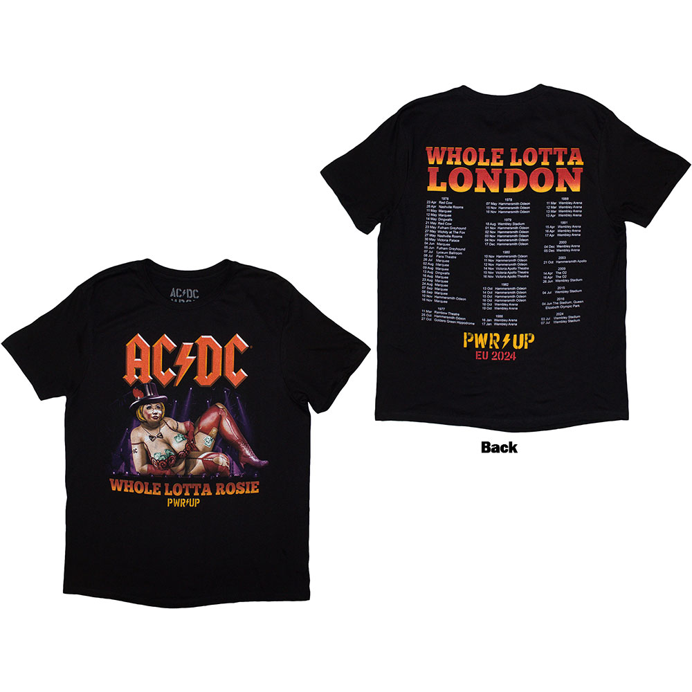 AC/DC Unisex T-Shirt: Whole Lotta London PWR-UP EU Tour '24 (Back Print & Ex-Tour) (XXX-Large)