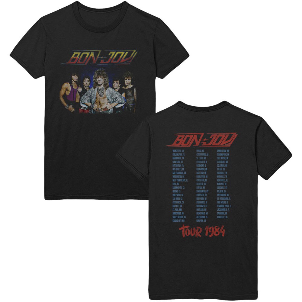 Bon Jovi Unisex T-Shirt: Tour '84 (Back Print) (XX-Large)