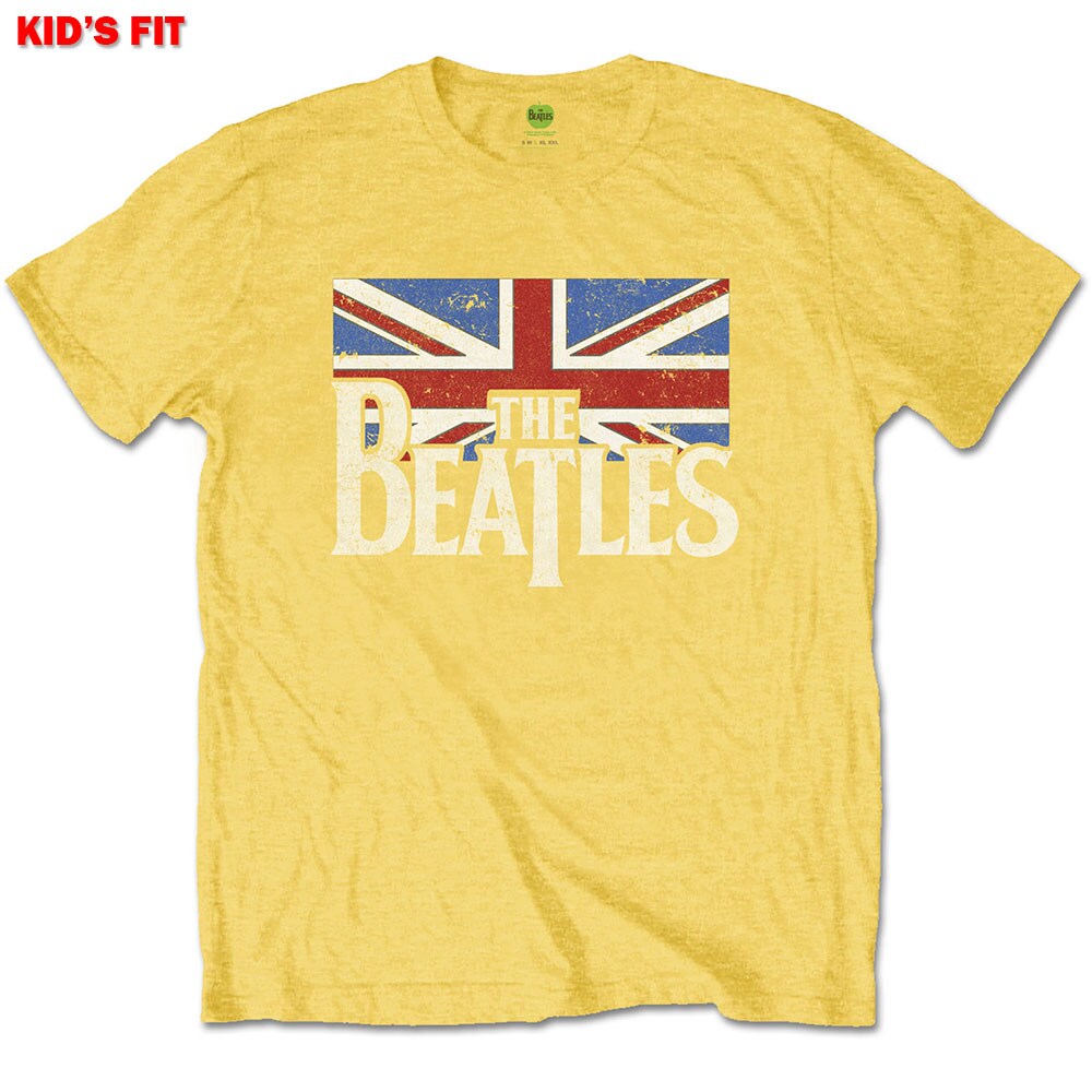 The Beatles Kids T-Shirt: Logo & Vintage Flag (13-14 Years)