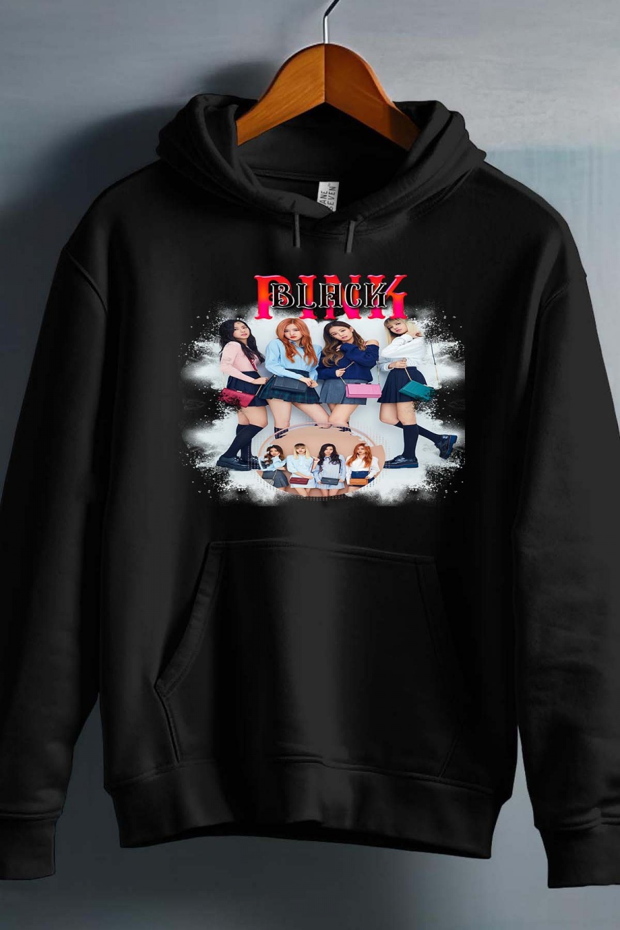 BlackPink Kpop Barn Hettegenser - Bags - Svart - Unisex