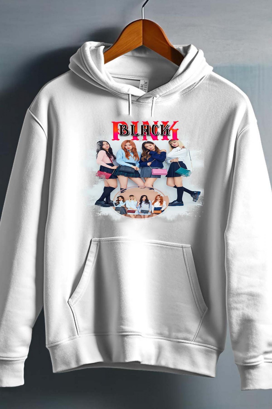 BlackPink Kpop Barn Hettegenser - Bags - Hvit - Unisex
