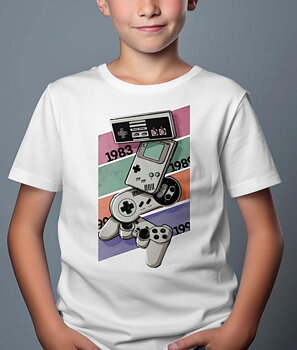 Nintendo barn t-shirt: "Controllers" - finns i flera färger - storlek 3-14 år