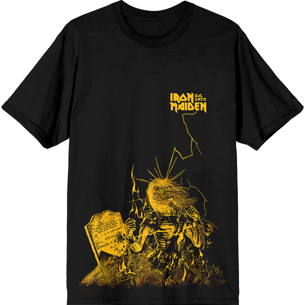 Iron Maiden Unisex T-Shirt: Est.1975 Life After Death Lightning (Black) (Medium)