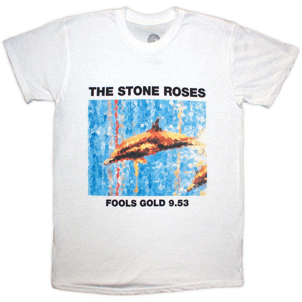 The Stone Roses Unisex T-Shirt: Fools Gold (White) (Large)
