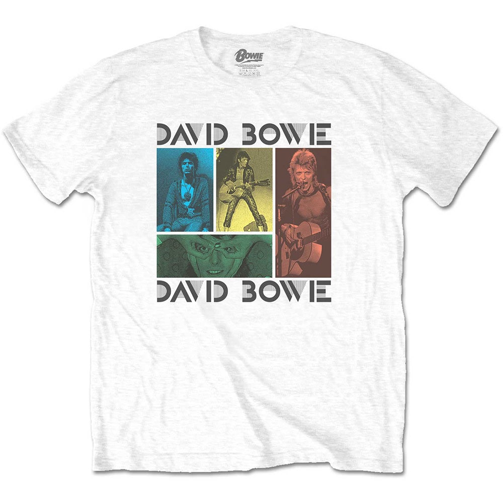 David Bowie Unisex T-Shirt: Mick Rock Photo Collage (Large)