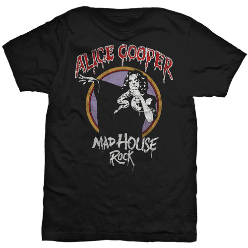 Alice Cooper Unisex T-Shirt: Mad House Rock (Medium)